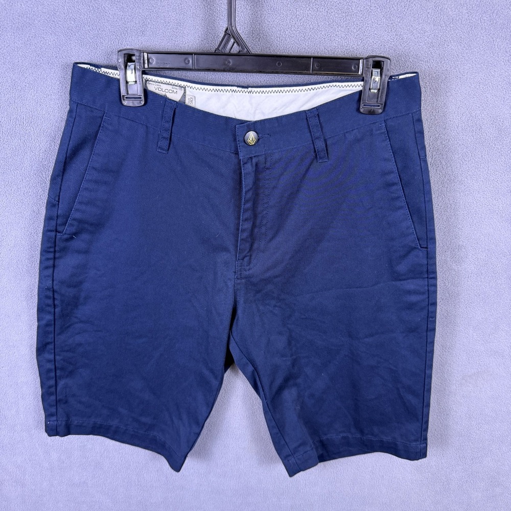 Y2K VOLCOM Men's‎ Navy Blue Chino Skate Shorts Size 30 Summer Casual Surf EUC